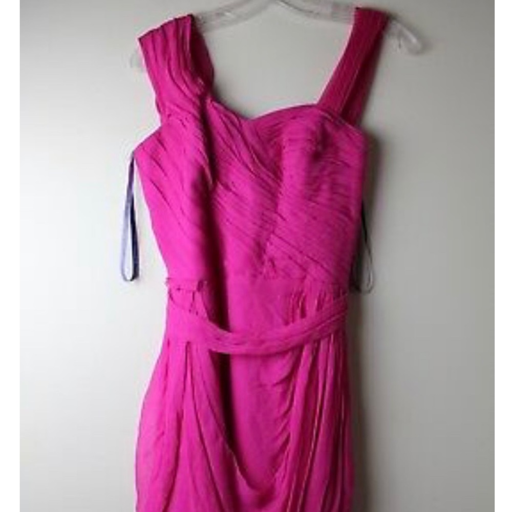 NWT Vera Wang pink chiffon drape dress